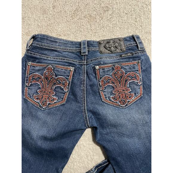 Miss Me Skinny Jeans Womens 26 JP5567G4 Embroidered Pockets Denim Low RIse Y2K - Picture 6 of 15